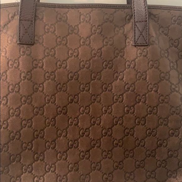 Gucci signature monogram brown leather tote - Picture 2 of 16
